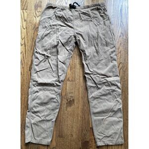 Vintage 90s Gramicci Mens Pants Size Large Belted USA Made Beige Cotton Climbing
